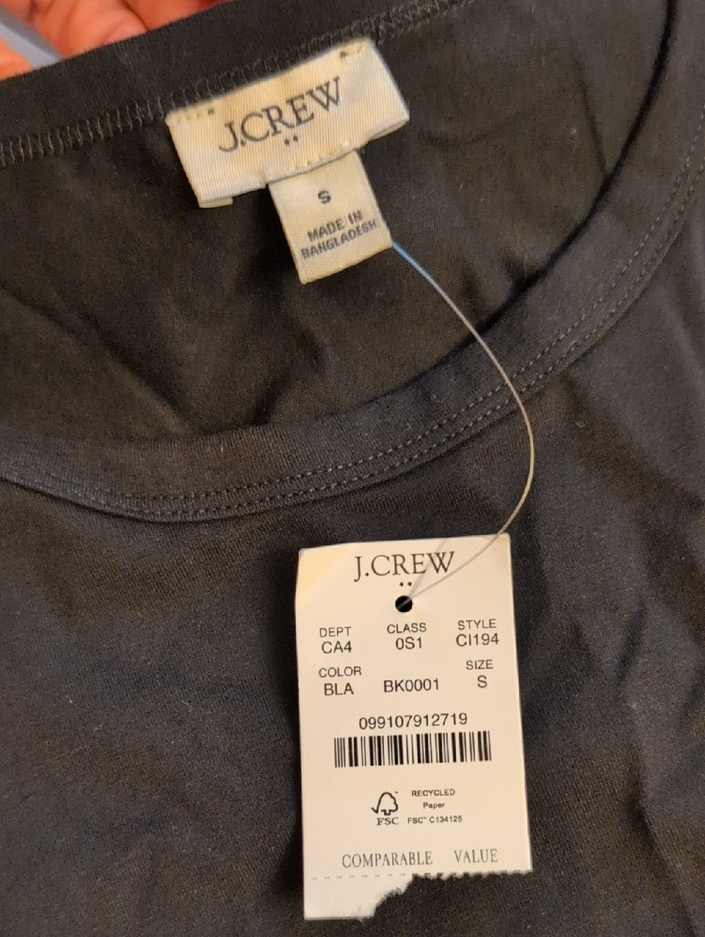 NWT J. Crew Black Mixy Mixed Media Knit Midi Dress short Sleeve Size S - Picture 4 of 11